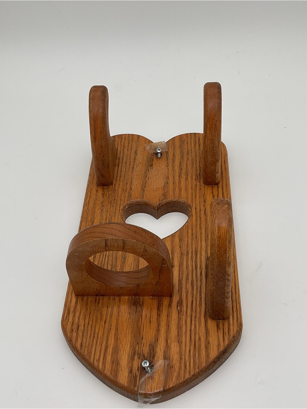 Wooden Hot Tool Caddy for Hair Tools with Heart Detail